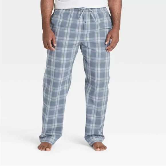 Men's Big & Tall Plaid Poplin Pajama Pants - Picture 2 of 5